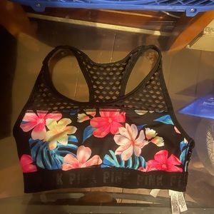 Pink sports bra